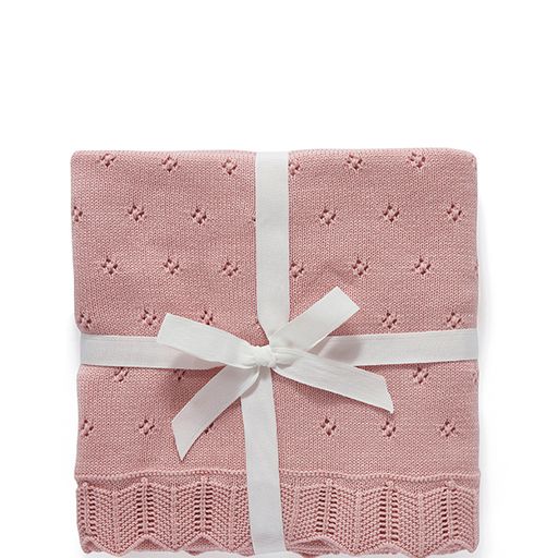 Pointelle Frill Baby Blanket NANA HUCHY