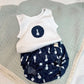 Baby Singlet & Nappy Cover set (Blue Bunny)