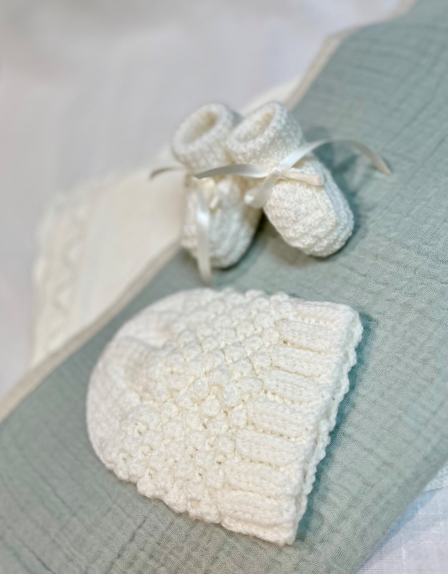 Handmade Baby Beanie & Bootie Set