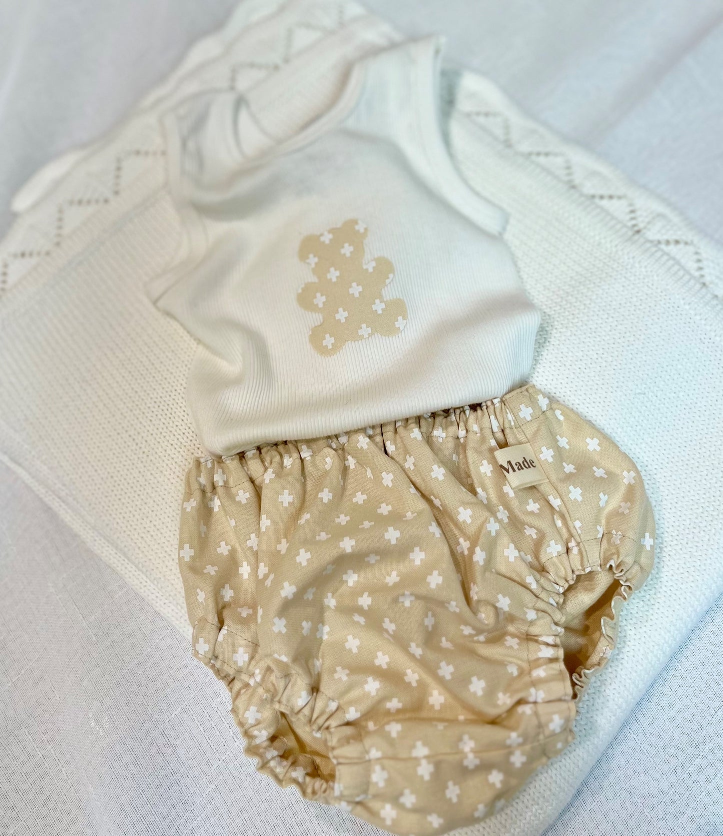 Baby Singlet & Nappy Cover set (Sweet Teddy)